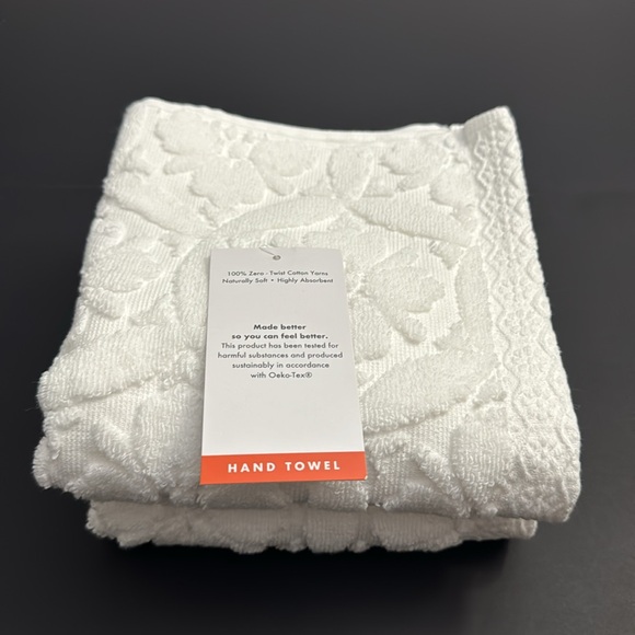 4pc CARO HOME 100% Cotton Kaleidoscope Print Bath Towel Set - Perugia White - Picture 6 of 9